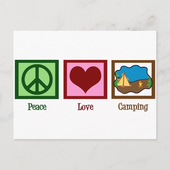 Carte Postale Peace Love Camping (Devant)