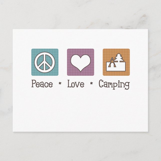 Carte Postale Peace Love Camping (Devant)