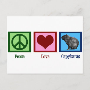 Carte Postale Peace Love Capybaras