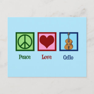 Carte Postale Peace Love Cello
