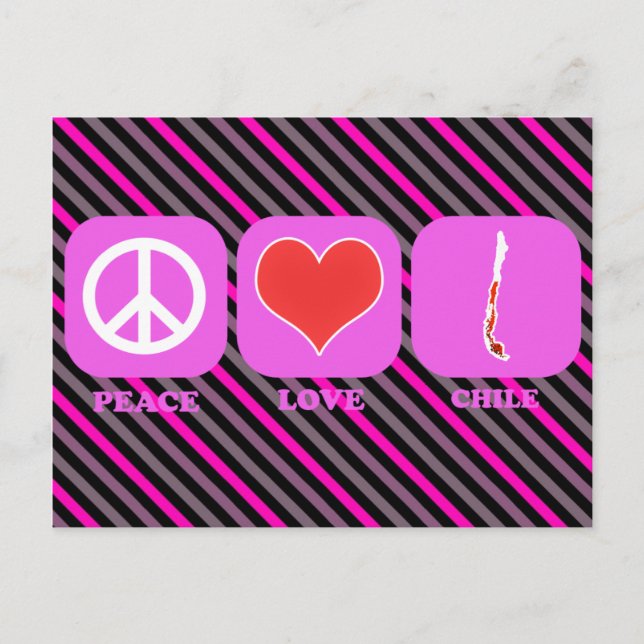 Carte Postale Peace Love Chili (Devant)
