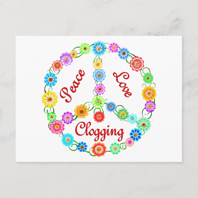 Carte Postale Peace Love Clogging (Devant)