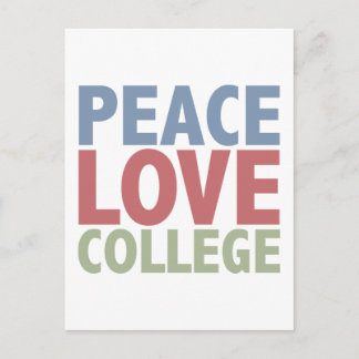 Carte Postale Peace Love College