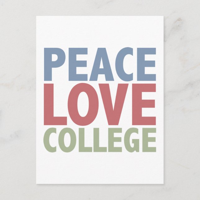 Carte Postale Peace Love College (Devant)