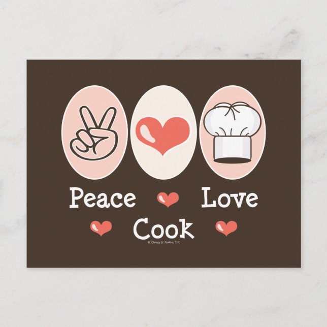 Carte postale Peace Love Cook (Devant)