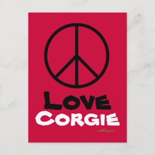 Carte postale Peace Love Corgie