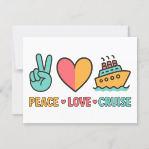 Carte Postale Peace Love Cruise Vacances