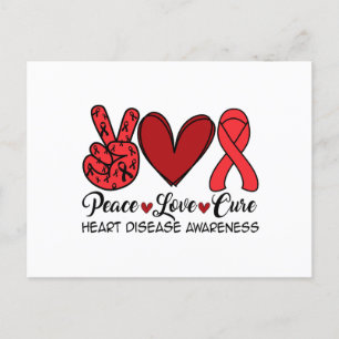Carte Postale Peace Love Cure Heart Disease Awareness
