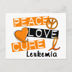 Carte Postale Peace Love Cure Leukemia