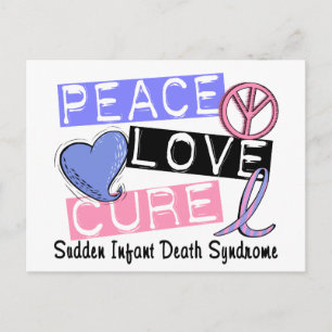 Carte Postale Peace Love Cure SIDS Syndrome de mortalité infanti