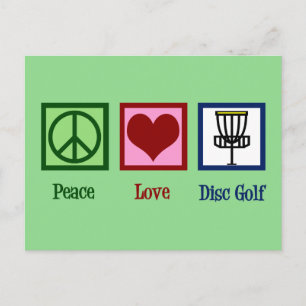 Carte Postale Peace Love Disk Golf