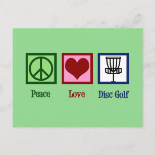 Carte Postale Peace Love Disk Golf