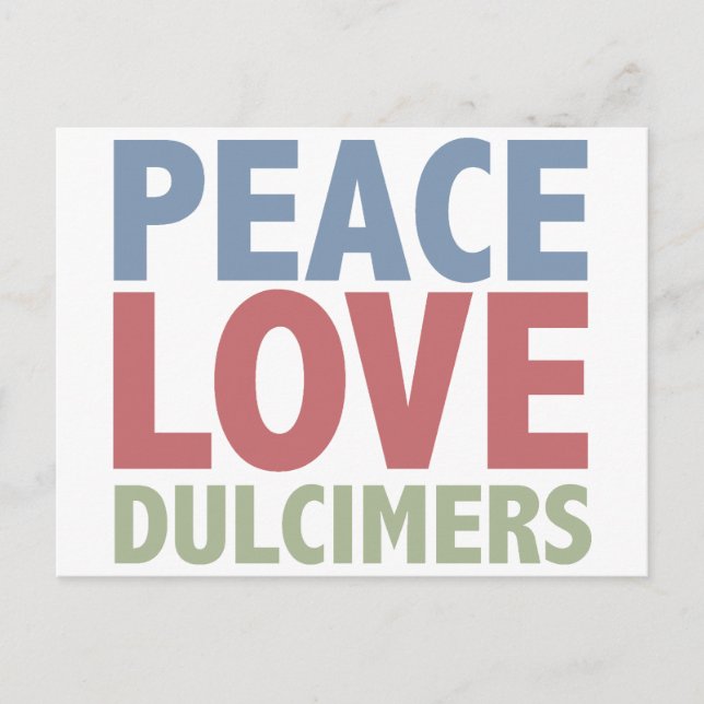 Carte Postale Peace Love Dulcimers (Devant)