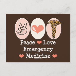 Carte postale Peace Love Emergency Medicine