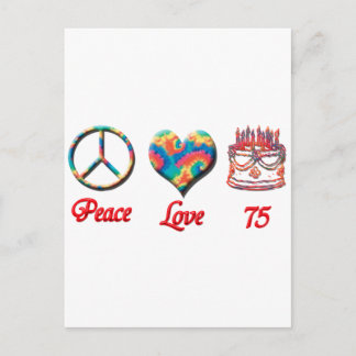 Carte Postale Peace Love et 75