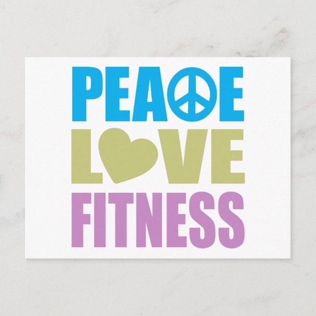 Carte Postale Peace Love Fitness (Devant)
