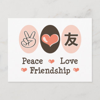 Carte postale Peace Love Friendship