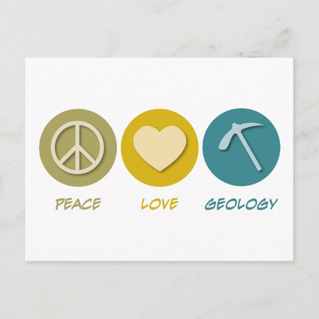 Carte Postale Peace Love Géologie (Devant)