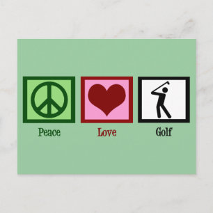 Carte Postale Peace Love Golf