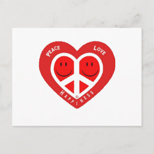 Carte Postale Peace Love & Happiness II