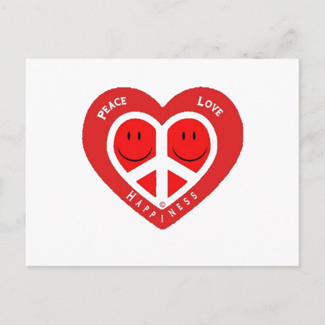 Carte Postale Peace Love & Happiness II (Devant)