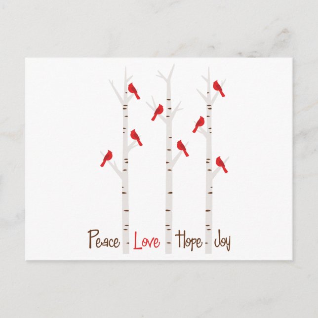 Carte Postale Peace Love Hope Joy (Devant)