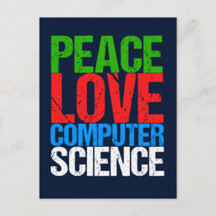 Carte Postale Peace Love Informatique