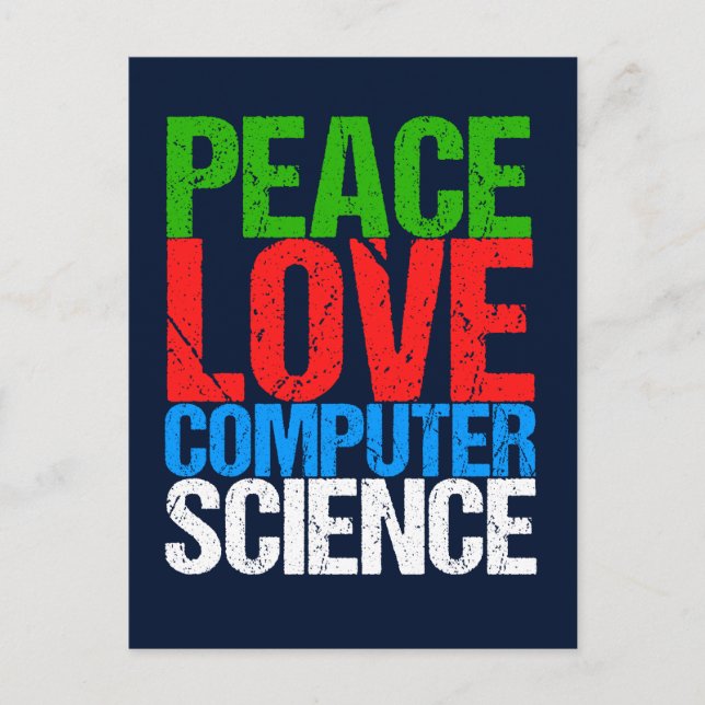 Carte Postale Peace Love Informatique (Devant)