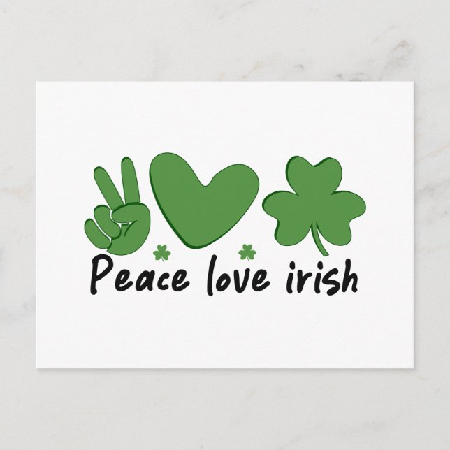 Carte Postale Peace Love Irish (Devant)