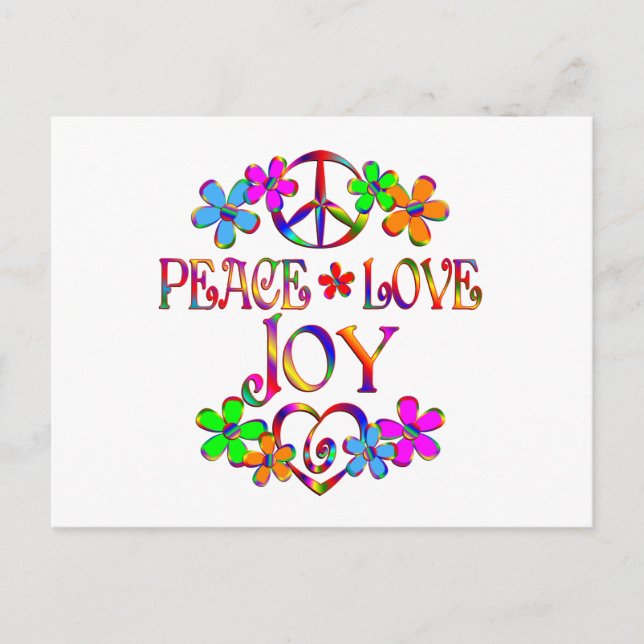 Carte Postale Peace Love Joy (Devant)