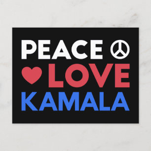 Carte Postale Peace Love Kamala I - Kamala Harris Pour Président