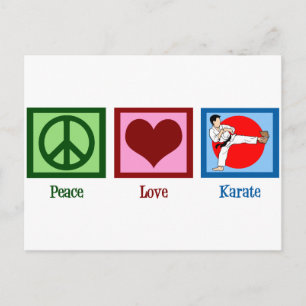 Carte Postale Peace Love Karate