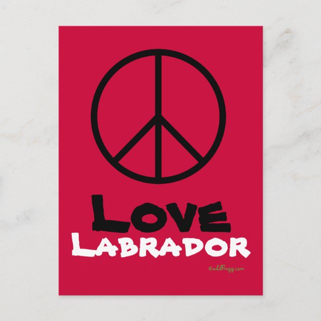 Carte postale Peace Love Labrador (Devant)