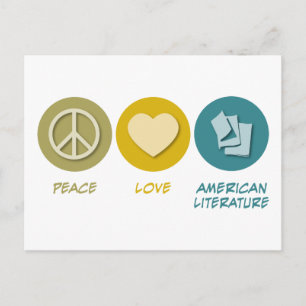 Carte Postale Peace Love littérature américaine