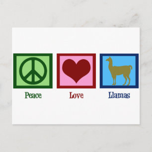 Carte Postale Peace Love Llamas