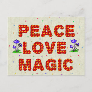 Carte Postale Peace Love Magic