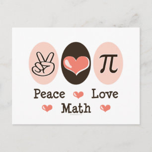 Carte postale Peace Love Math