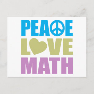Carte Postale Peace Love Math