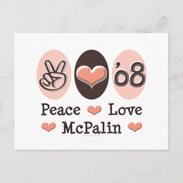 Carte postale Peace Love McPalin 08 (Devant)