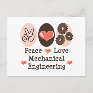Carte postale Peace Love Mécanique Engineering