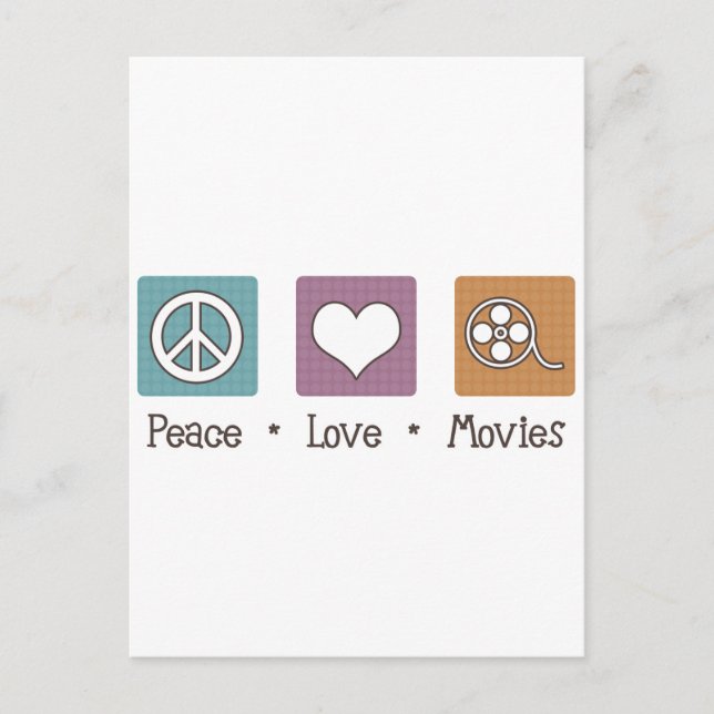 Carte Postale Peace Love Movies (Devant)