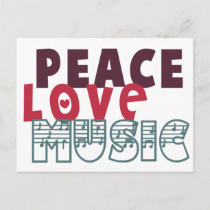 Carte Postale Peace Love Music