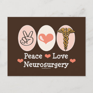Carte postale Peace Love Neurochirurgie