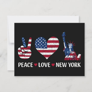 Carte Postale Peace Love New York