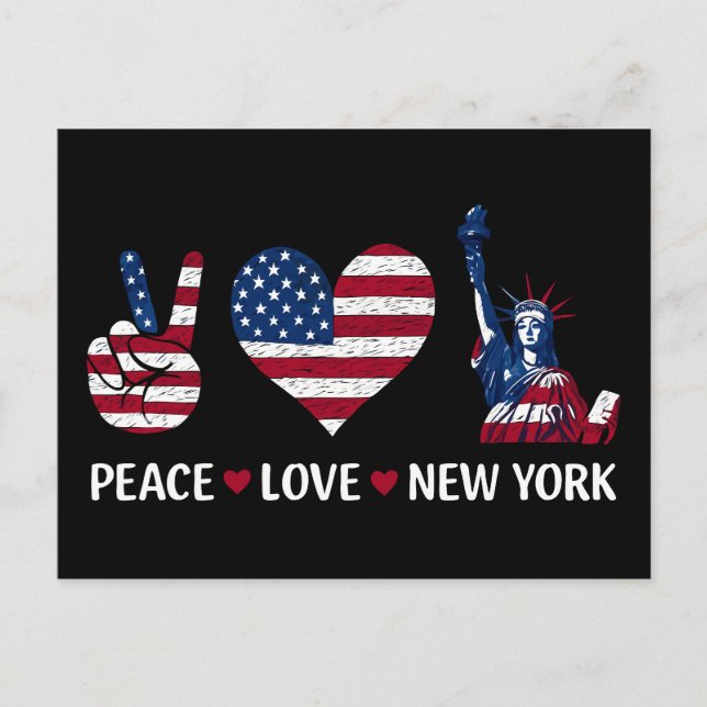 Carte Postale Peace Love New York (Devant)