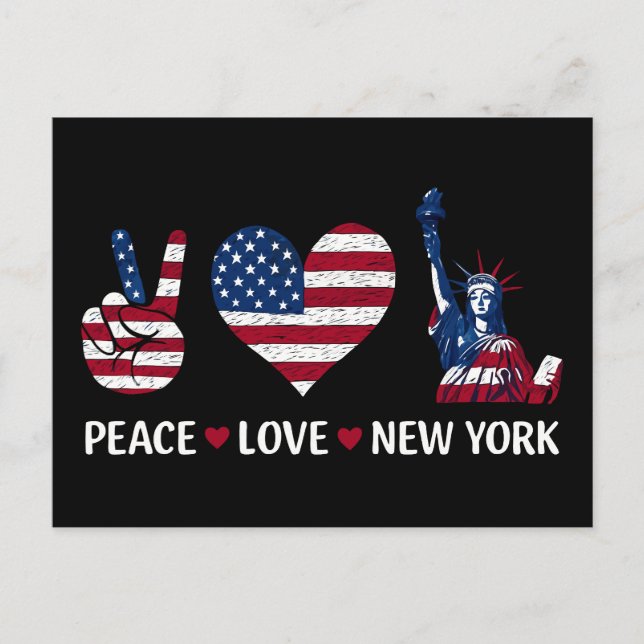 Carte Postale Peace Love New York (Devant)