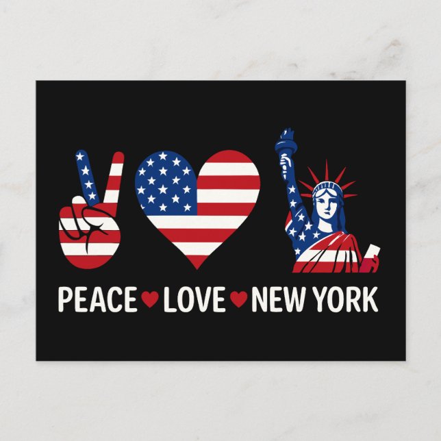 Carte Postale Peace Love New York (Devant)
