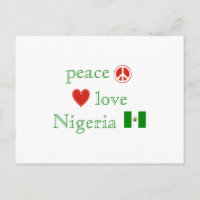Peace Love Nigeria Heart et drapeau nigérian