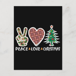 Carte Postale Peace Love Noël, Funny Noël cadeaux de saison