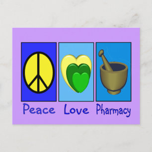 Carte Postale Peace Love Pharmacy